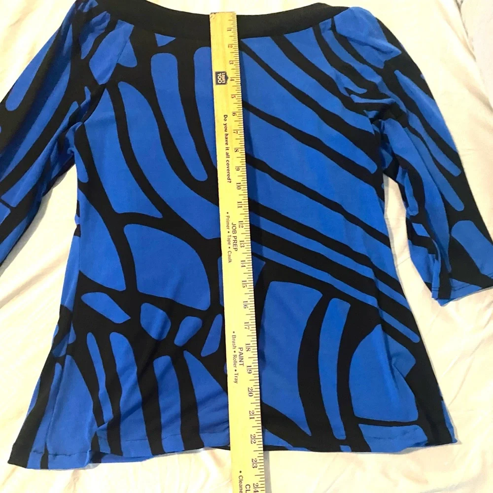 Tiara B Blue and Black Women's Top - Picture 4 of 4